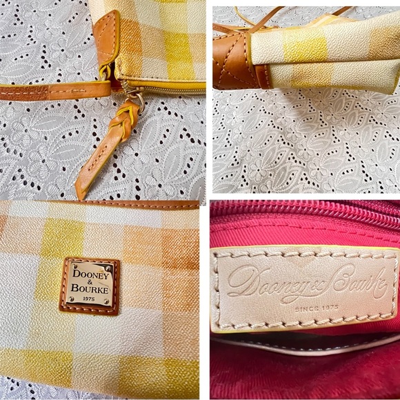 Dooney & Bourke Yellow Checkered Crossbody Bag NWOT - Picture 6 of 9
